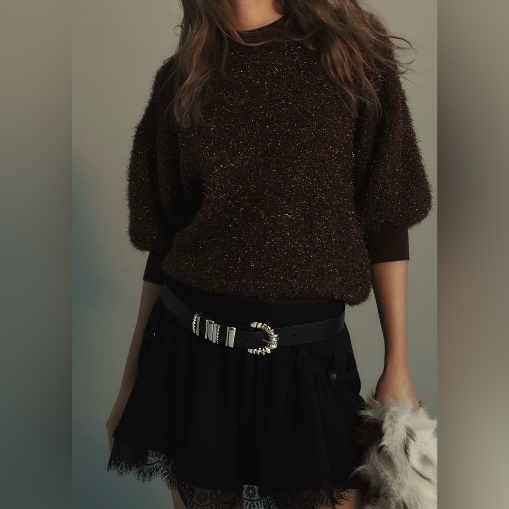 Anthropologie Violetta Tinsel Sweater By Maeve - Picture 3 of 8